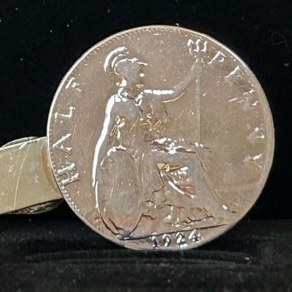 1924 Half Penny Coin Tie Clip - Picture 1 of 7